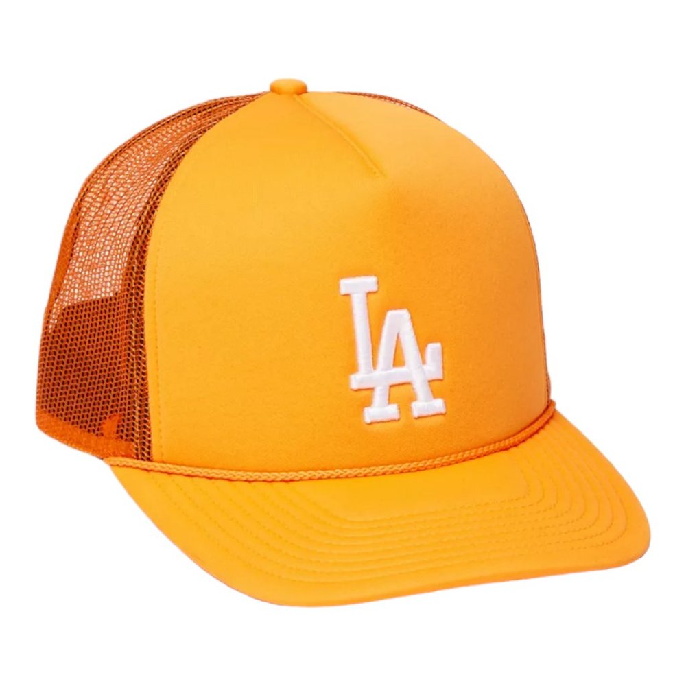'47 Brand Los Angeles Dodgers Trucker Snapback Baseball Hat Cap Orange - OSFM
